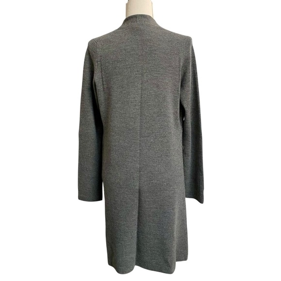 Ann Taylor LOFT Longline Cardigan Gray Merino Wool Cashmere Blend Open Front L - Picture 12 of 14